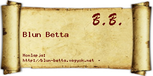 Blun Betta névjegykártya